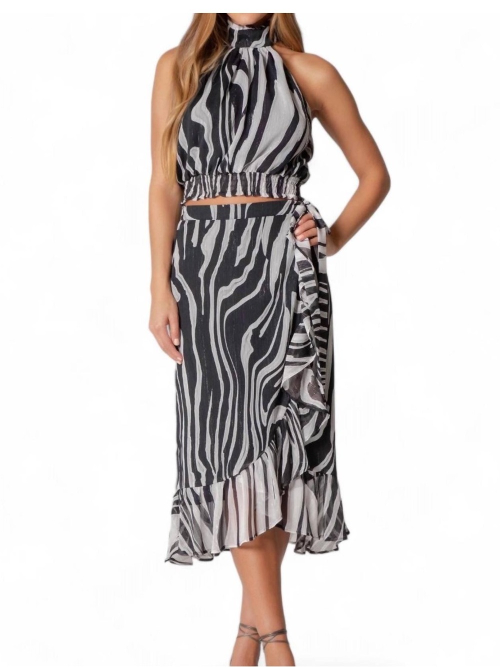 Lavender Brown Lillian Animal Print Midi Skirt size Small NWT NEW